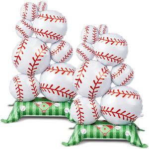 lot 14339 image: Soulchen 2-Piece Giant Baseball Balloon Self-Standing Decorations