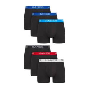 lot 14356 image: Hanes Mens Underwear Trunks 6-Pack Cotton-Stretch, Size Med