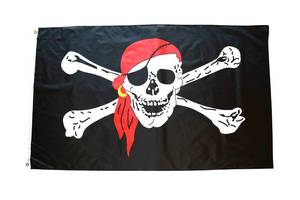 lot 14368 image: 3x5 Pirate Flag Jolly Roger with Brass Grommets