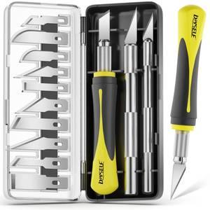 lot 14377 image: DIYSELF 16-Piece Exacto Knife Set with Magnetic Case