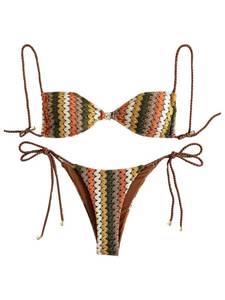 lot 14382 image: SHENHE Womens Crochet Bikini Set Striped, Size small