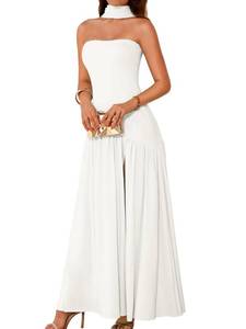 lot 14388 image: ChiaoLezhee Womens Maxi Tube Dress XL White