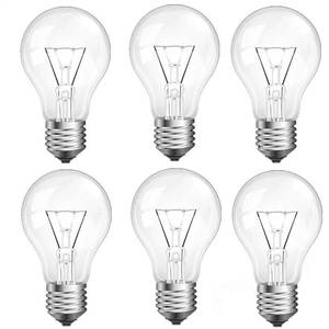 lot 17074 image: JUNFMLY 60W Incandescent A19 Light Bulbs, E26 Base, 6 Pack