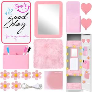 lot 17090 image: QAUYETM 18-Piece Pink Locker Accessories Kit