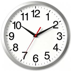 lot 17095 image: Rohioue Wall Clock Analog 14 Inch Silver Battery Operated