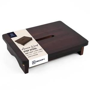 lot 17096 image: DECKIFY Small Acacia Step Stool, Rich Walnut, 3.5