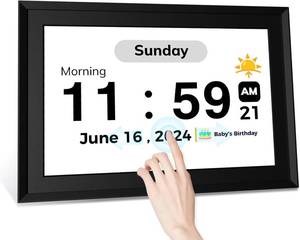 lot 17106 image: AUINMX 10.1 Touchscreen Digital Calendar Day Clock
