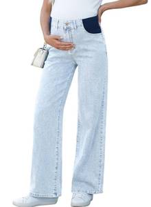 lot 18249 image: 2XL BLENCOT Maternity Jeans Wide Leg High Waist