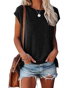 lot 18251 image: Smile Fish Womens Summer Cap Sleeve Tunic Top Black M