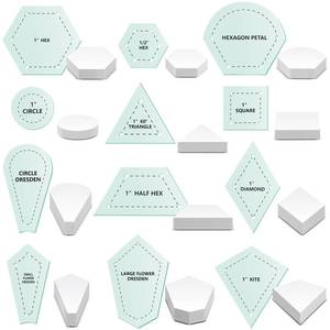lot 18252 image: Cinnvoice English Paper Piecing Templates 612-Pc Set