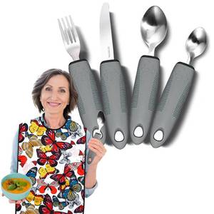 lot 18253 image: Celuisiva Weighted Utensils Set 4-Piece 2.5oz