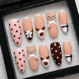 lot 18257 image: MABKJLF Press On Nails Medium Almond Size S