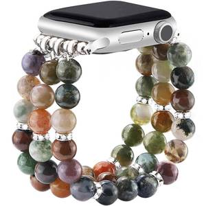 lot 18258 image: JR.DM Natural Stone Beaded Watch Band for Apple Watch