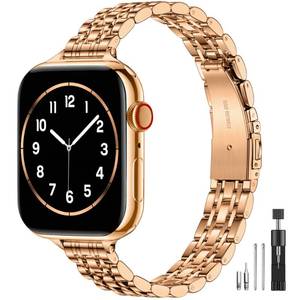 lot 18260 image: Lerobo Slim Metal Band for Apple Watch 38mm-46mm Rose Gold