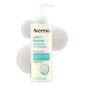 lot 18280 image: Aveeno Calm  Restore Nourishing Oat Face Cleanser 7.8 Fl Oz
