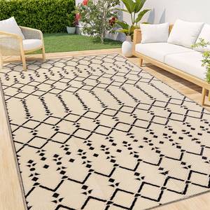 lot 19307 image: Smiry Outdoor Rug 5x8 ft Waterproof Reversible Boho Mat, Beige