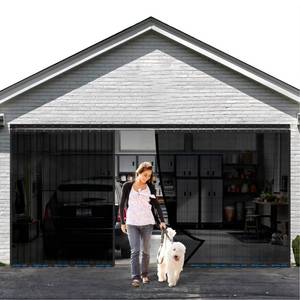 lot 19313 image: Sliding Garage Door Screen 16x7FT for 2 Car Garage Doors, 2026 New Upgraded Magnetic with Track Closure, Heavy Duty Mesh and Weighted Bottom, Retractable (Black, 16  7FT)