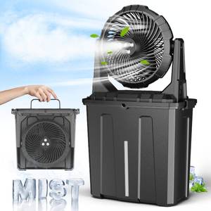 lot 19324 image: Ausic 10�� 9L Portable Misting Fan, Max 55Hrs Golf Cart Mister Fan for Outside Patios, 20000mAh Outdoor Rechargeable Battery Operated Water Cooling Fan, Summer Camping Essentials - 3 Spray Misters