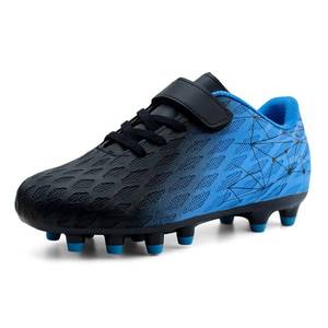 lot 19326 image: brooman Kids Firm Ground Soccer Cleats Boys Girls Athletic Outdoor Football Shoes(3,Black Blue)