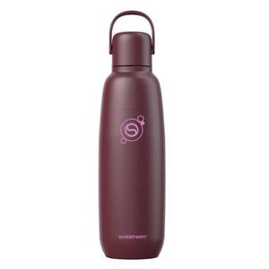 lot 20145 image: sodastream Fizz & Go Cool, Stainless Steel Carbonated Water Bottle 0.9L, Insulated Metal Bottle for Sparkling Water, Compatible with TERRA, ART, ENSO & More in Pomegranate