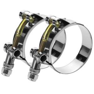 lot 20156 image: WYSIWYKA 2 Pack 3.5 T-Bolt Hose Clamps, 304 Stainless Steel Turbo Intake Clamp, Working Range 3.74-4.06(95-103mm) for 3.5 I.D. Hose with 5mm Wall Thickness.(Measure your hose O.D. before buying)