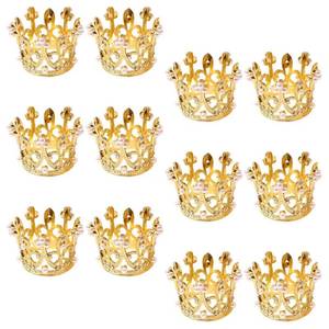 lot 20178 image: PHENOFICE Pearl Crown Napkin Rings 12pcs Gold Metal Serviette Rings with Rhinestones Decorative Napkin Holders for Wedding Party Table Dining Accessories