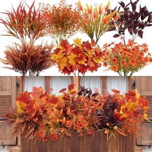lot 20179 image: Ouddy Decor 24 Pcs Artificial Fall Flowers Fake Mums for Decoration Outdoor