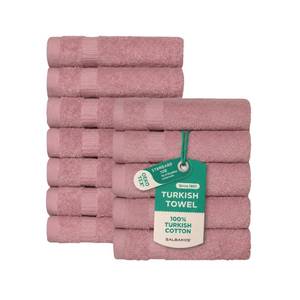lot 20186 image: SALBAKOS 12-Piece 100% Turkish Cotton Washcloths and Face Towels, Rose