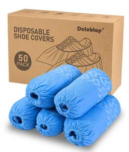 lot 20196 image: Shoe Covers Disposable Non Slip - 50pack Blue Boot Covers, Disposable Shoe Covers for Indoors -Fits Up To 11 US Men and 12 US Women Size, Non-Woven Fabric