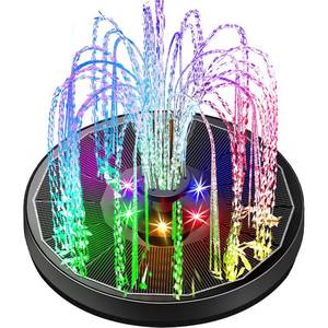 lot 20201 image: Yzert Solar Fountain Glass Panel with 2200 mah Battery, 3.5W Floating Solar Water Fountain with 4 Fixed Rods, Solar Pump for Bird Bath, Garden, Pond, Pool, Outdoor (Black Panel Colorful Lights)