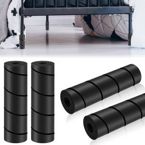 lot 20207 image: ReliThick 4 Pcs Bed Frame Toe Protectors 6 Bed Leg Covers,Black
