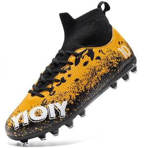 lot 20216 image: Boys Girls High-Top Soccer Cleats Youth Football Cleats for Training Match (Kids Size 4)