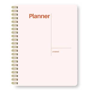 lot 20263 image: Undated Weekly Planner, 8.5 x 11, Dashboard Layout, Blush White