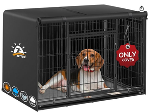 lot 1127 image: Zettum Dog Crate Cover PC-D-42-BLK Premium Oxford Cloth PU Coating