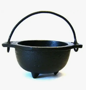 lot 2307 image: Cast Iron Cauldron wHandle, Ideal for smudging, Incense Burning, Ritual Purpose, Decoration, Candle Holder, etc. (4 Diameter Handle to Handle, 2.5 Inside Diameter)