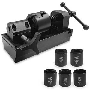 lot 19384 image: Hlplenn Fitting Installation Tool Kit for 4AN-12AN Hoses, Universal an Hose Assembly Tool & Fuel Line Fittings Removal Tool with 6 Dies (4,6,8,10,12AN) - Works with CPE & All Brands Fuel Lines