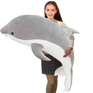 lot 19396 image: Somao Dolphin Stuffed Animals Plush Pillow Super Soft Sea Animal Plush Toys Dolls for Boys Girls Sleeping Cushion Gift (100cm39.37in, Grey)