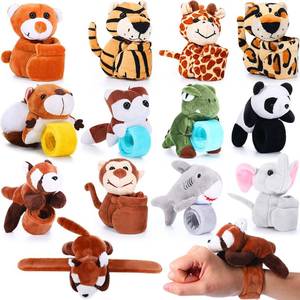 lot 19401 image: Relaxgiant 12 Pack Kids Stuffed Animal Slap Bracelets Plush, Cute Style
