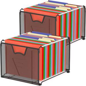 lot 19435 image: Simple Houseware Mesh Hanging File Folder Organizer, 2-Pack