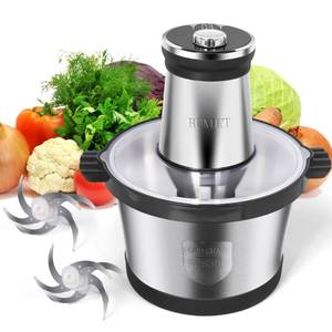 lot 19440 image: BUMET 16 cup steel bowl 850W Electric Food Processor,LED timer. 3-Tiered 6 Cutting Edges blade for mincing, chopping,Ideal as meat grinder,fresh vegetables chopper,pet food process in kitchen. (Used)