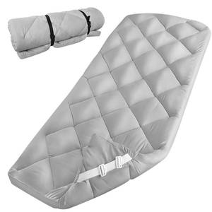 lot 19455 image: Cot Mattress Pad (Improved Thickness) Quilted Cot Pads for Camping, Sleeping Mattress Topper 30 X 75 for CampRv BunkNarrow Twin Beds, Gray