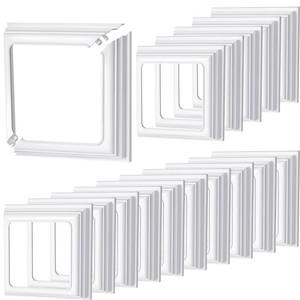 lot 19462 image: Thyle 16 Pcs True 4x4 Inches Vinyl Post Skirt Post Base Cover Column Wraps for Porch Deck Base Vinyl Sleeve White Trim for Hand and Stair Rails