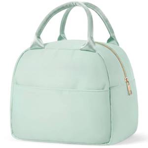 lot 20008 image: Cunno Insulated Nylon Lunch Bag for Women Man Adult Lightweight Green Food Box Leakproof Cooler Food Containers Reusable Large Capacity Water Resistant Lunch Bag for Work Picnic or Travel