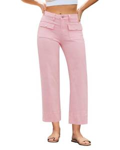lot 20013 image: GRAPENT Western Jeans for Women High Waisted Wide Leg Jeans for Women Candy Pink Size Small US 4 to 6 (Worn)