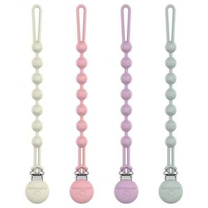 lot 20015 image: Cuddle Campus Silicone Pacifier Clip Holder with One Piece Design,Soft Flexible Binky Clips with Texture for Baby Boy and Girl Pack of 4