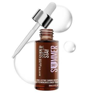 lot 20030 image: Maybelline Super Stay Summer Shot Face Tanning Drops, Customizable Self Tan for 96 Hours, with 2% Hyaluronic Acid For Face and Neck, Buildable, Streak-Free, Universal Shade, Summer Tan, 1 Count