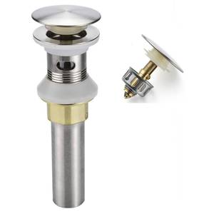 lot 20268 image: Rockgoya Bathroom Sink Drain,Drain Stopper Bathroom Sink with Overflow,Pop Up Drain Assembly with Detachable Strainer Basket,Built-in Anti-Clogging Strainer,Stainless Steel Brushed Nickel