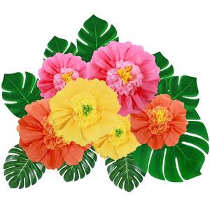 lot 20275 image: Canlierr 40 Pack Tropical Party Decorations Tissue Paper Hibiscus Palms Set