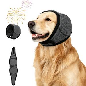 lot 20292 image: Dog Head Wrap,No Shake Ear Wrap Snood for Noise & Anxiety Relief, Ear Protector with Calming Hoodie, Dog Headband Ear Muffs for Hematoma, Grooming and Drying (Gray, Large)