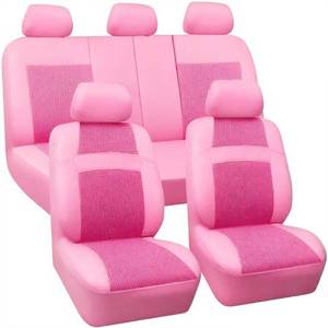 lot 20293 image: JINGSEN Car Seat Cover Full Set,3D Breathable Mesh Seat Cover,5mm Composite Sponge,Cute Car Accessories for Women,Universal Type Suitable for Sedans,SUV,Trucks (Pink)